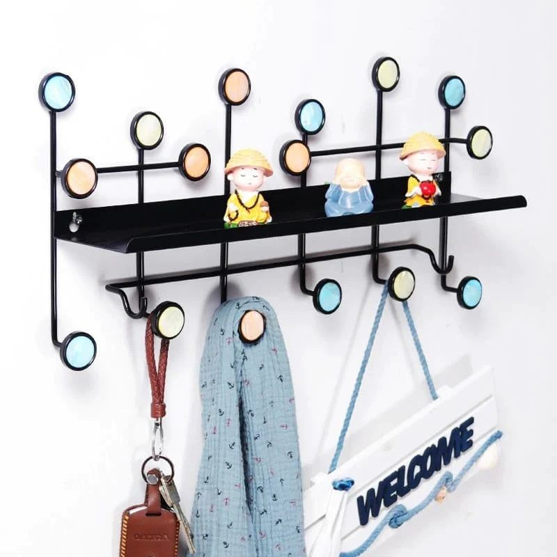 Nordic Style Wall Shelf With Hooks