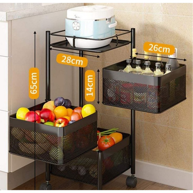 3-Tier Metal Vegetable Basket By Matrix