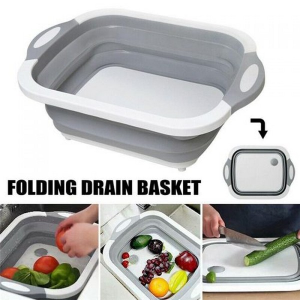 Foldable Multi-Function Chopping Board With Drainer