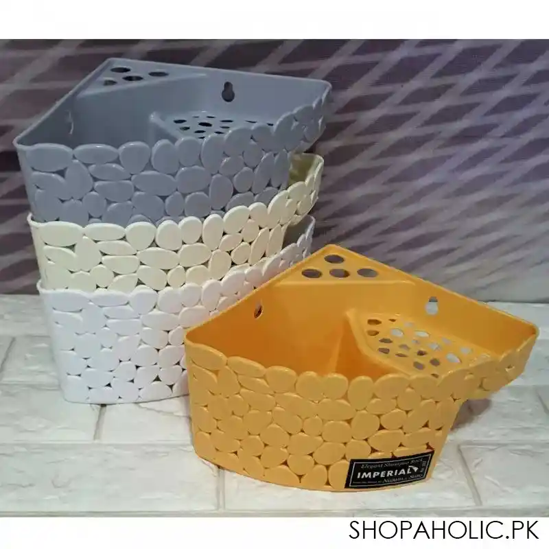Imperial Wall Mounted Bathroom Storage Triangle Corner Shelf Organizer with Drainage hole