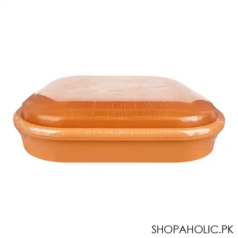 Lion Star Fiesta Plastic Lunch Box With Cutlery, 7.5in (H) x 6.9in (W) x 1.6in (D), Brown, BC-17