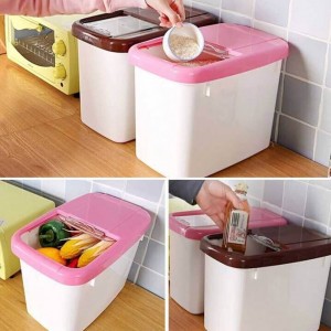 10kg Kgs Plastic Kitchen Rice Grain Cereal Food Dispenser Storage Box Cases Container Organizer