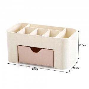 Saving Space Desktop Cosmetic Brush Storage Case With Drawer Makeup Item Pens Desk Organize Box Plastic Holder Organizers