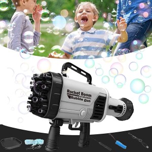 Rechargeable 68-Hole Bubble Machine Rocket Launcher Shape Bubble Maker
