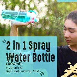 Sports Water Bottle With Mist Spray