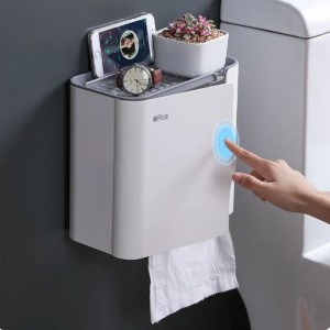 New Wall-Mounted Toilet Paper Shelf Tissue Box, Paper Towel Holders For Bathroom Accessories Free Punching