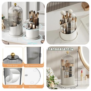 Makeup Brush Holder, Rotating Cosmetic Makeup Organizer