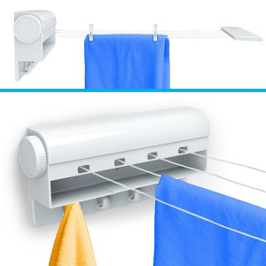 New Wall Mounted 4 Line Retractable Laundry Hanger
