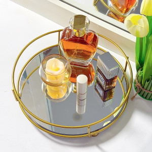 Classy Golden Vanity Display with Mirror by Hamzastore.pk