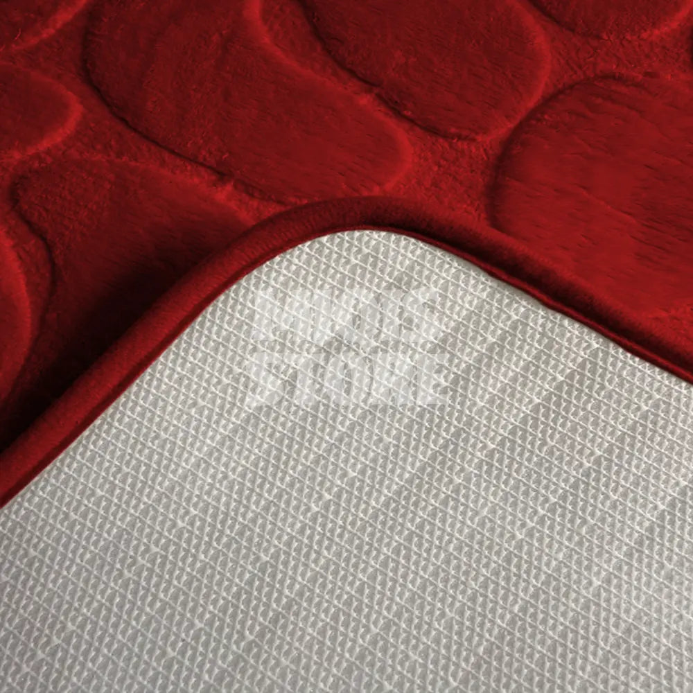 Pebble Stone Water Absorbent Mat (Medium Red)