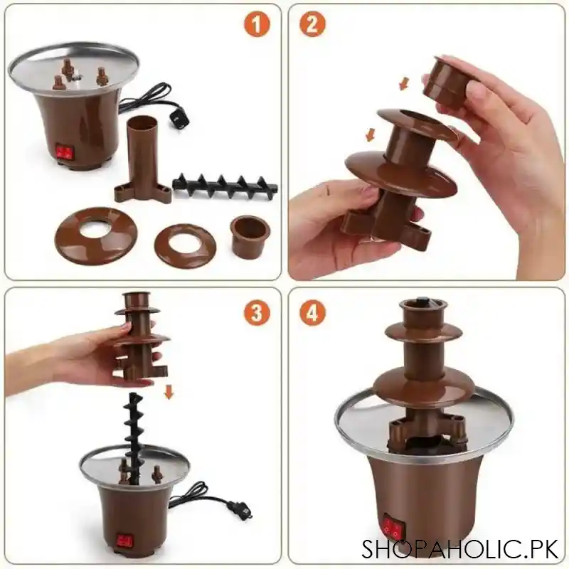 Mini 3-Tier Stainless Steel Chocolate Fountain Machine for Party