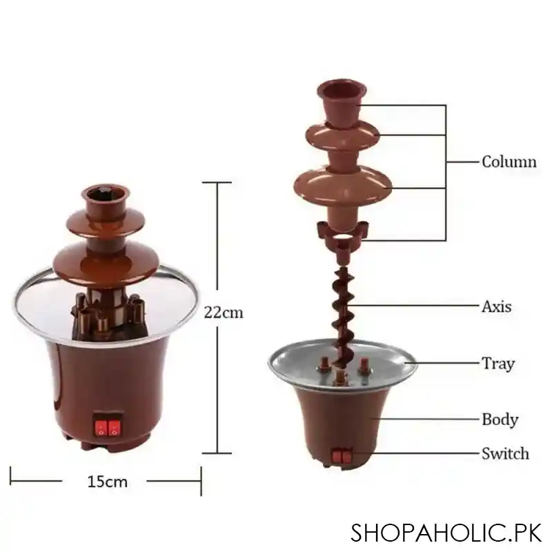 Mini 3-Tier Stainless Steel Chocolate Fountain Machine for Party
