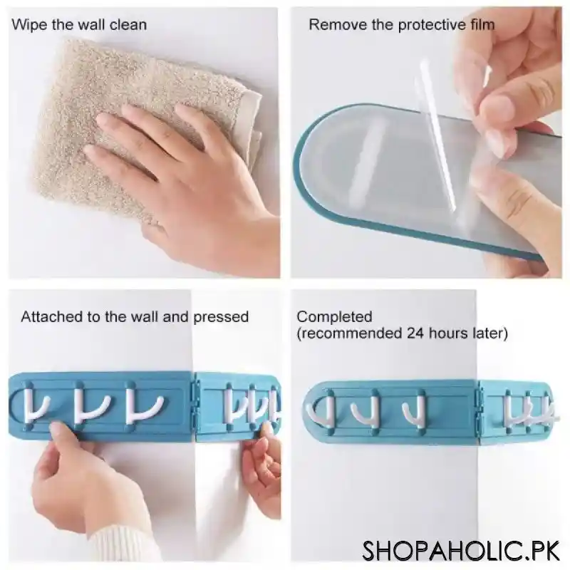 Multifunction Self Adhesive Plastic Folding Corner 6 Hooks