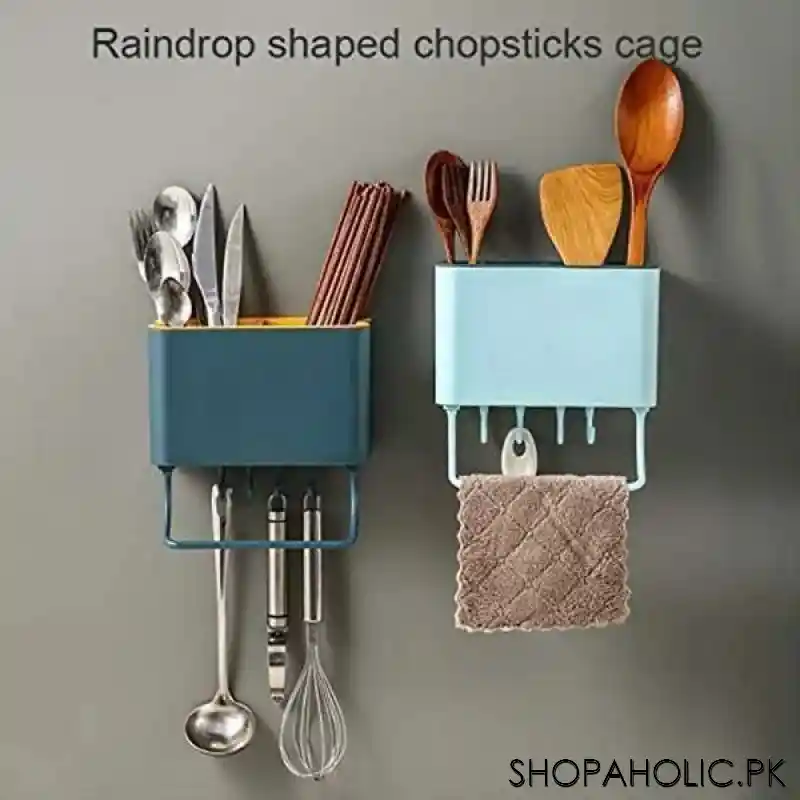 Multifunctional Wall Mounted Drain Cutlery Storage Rack