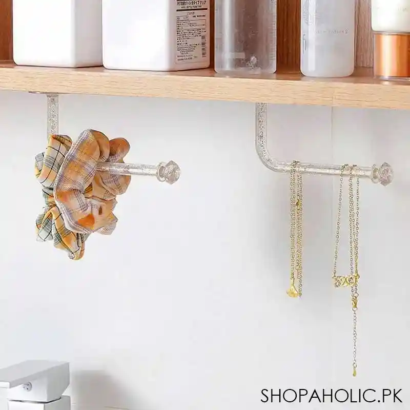 Multipurpose Crystal Wall Hair Rope Holder Rack for Jewelry Necklace Bracelet Organizer Stand Hook