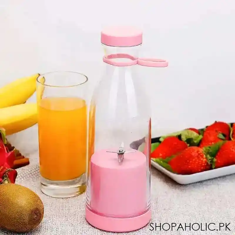 Portable Rechargeable Bottle Shape 6 Blade Mini Juicer Machine