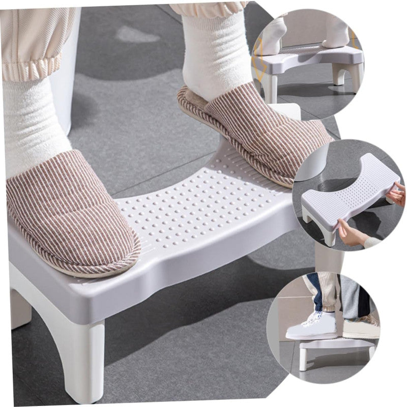 Adult Toilet Step Stool with Non-Slip Footrest - Comfortable Bathroom Accessory, Durable Plastic