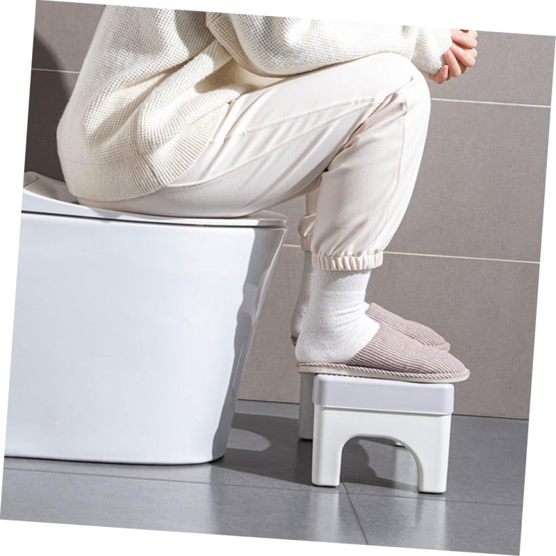 Adult Toilet Step Stool with Non-Slip Footrest - Comfortable Bathroom Accessory, Durable Plastic