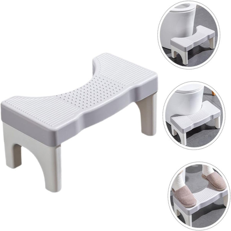 Adult Toilet Step Stool with Non-Slip Footrest - Comfortable Bathroom Accessory, Durable Plastic