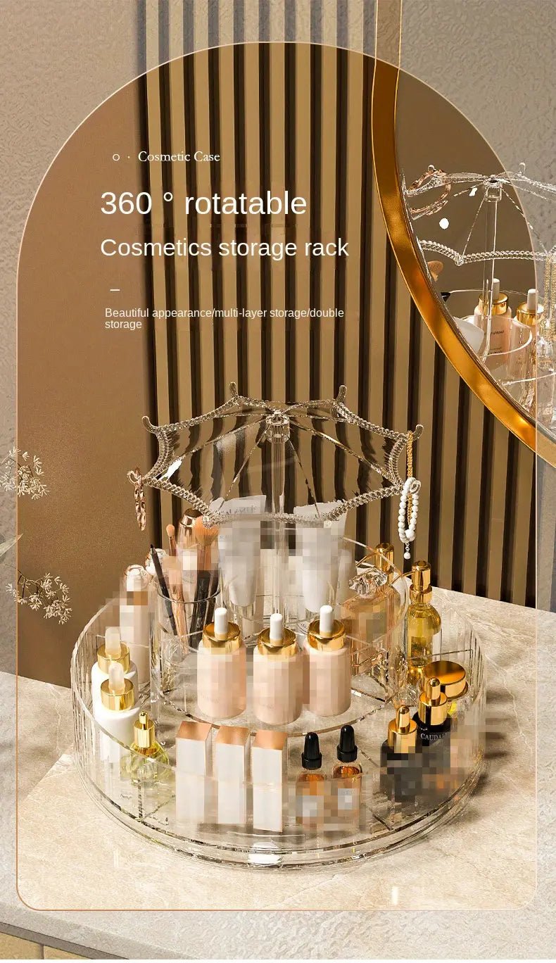 Rotatable Umbrella Cosmetic Organizer