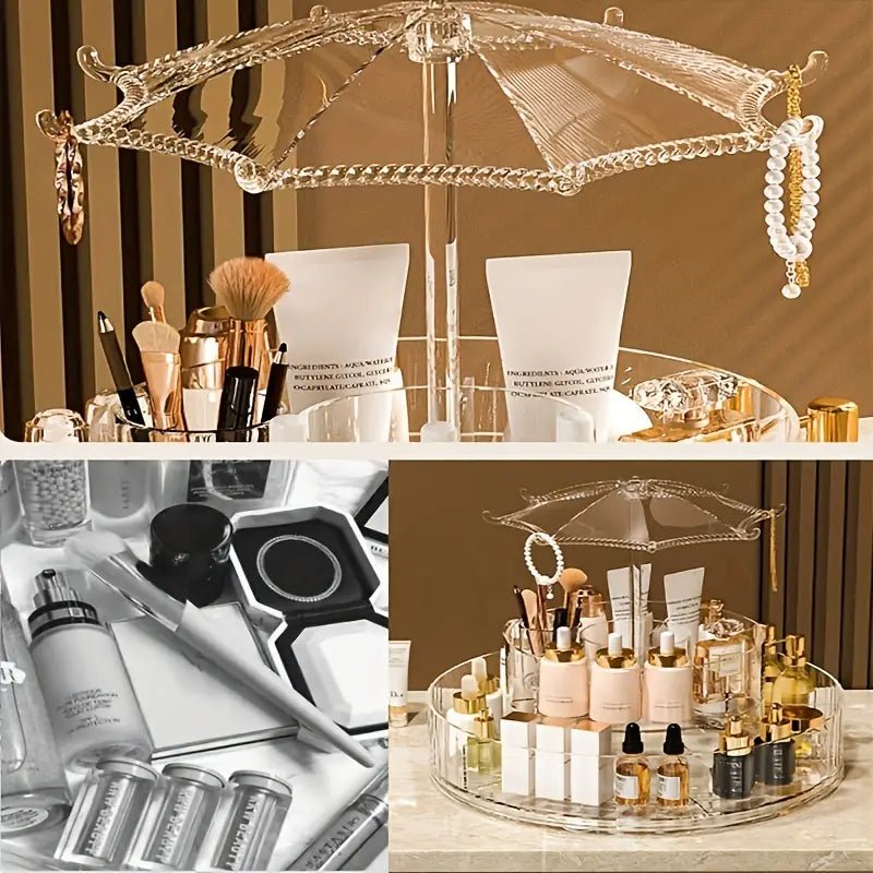 Rotatable Umbrella Cosmetic Organizer