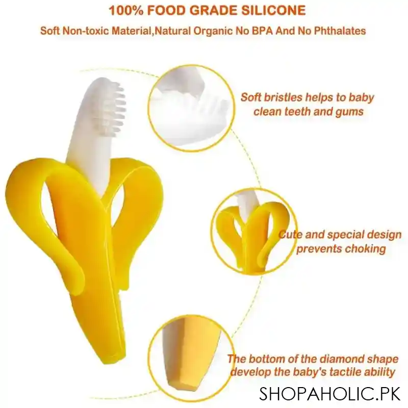 Silicone Banana Shape Baby Teether Toothbrush