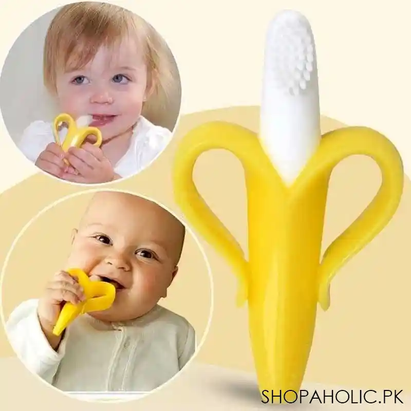 Silicone Banana Shape Baby Teether Toothbrush