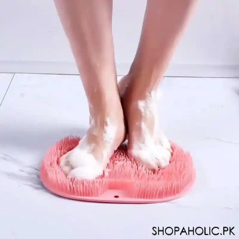 Silicone Non-slip Back Brush and Foot Massager Scrubber Mat