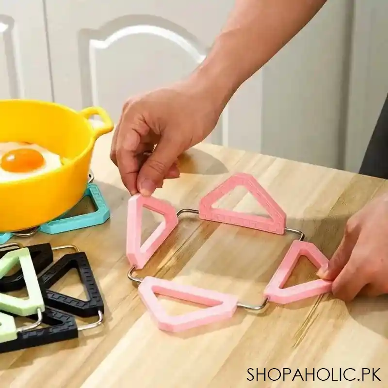 Silicone and Stainless Steel Foldable Collapsible Hot Pot Pad