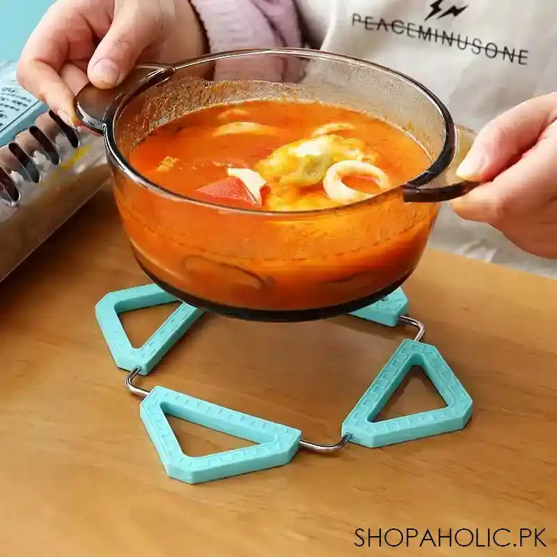 Silicone and Stainless Steel Foldable Collapsible Hot Pot Pad