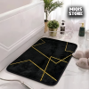 Luxurious Comfort Gold Stripe Faux Rabbit Fur Mat (Medium Black )