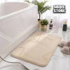 Luxurious Comfort Gold Stripe Faux Rabbit Fur Mat (Medium Beige)