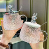 Glass Cup With Lid And Spoon