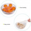 50 Reusable Stretchable Plastic Food Wraps, Elastic Edging