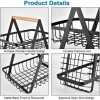 2-Tier Countertop Vegetable Fruit Basket Fruit Bowl Bread Basket Vegetable Holder for Kitchen Storage Black
