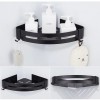 Aluminum Bathroom Shelf Cosmetic Rack In Wall Corner Tub Basket With Hook Storage Bathroom Shelf Black
