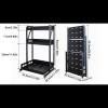 Kitchen Rack Folding Countertop, Kitchen Storage Organizer Stainless Steel Corner Shelf Holder with Hooks for Seasoning Spice Jars Bottles