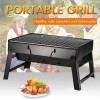 Portable Folding Charcoal Grill For Picnic Black Steel Collapsible Barbecue Oven Husehold BBQ Grill