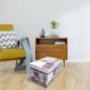 New Collapsible Storage Container Organizer Box Stool with Lid, Waterproof Print Design for Home Bedroom Clothes Toys