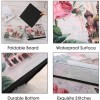 New Collapsible Storage Container Organizer Box Stool with Lid, Waterproof Print Design for Home Bedroom Clothes Toys