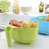 Kitchenware Vegetable Fruit Basket Rice Wash Sieve Washing Bowl Plastic Fruit and Vegetable Baskets Drainer with Handle
