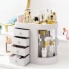 (White) Dressing Box Transparent Desktop Large-Capacity Drawer Integrated Skin Care Products Lipstick Makeup Storage Box