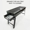 New Portable BBQ Grill Charcoal Stainless Steel Foldable Barbecue Tool Kits for Camping Picnic Outdoor Garden Party