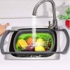 Kitchen Colander Fruit Vegetable Washing Basket Foldable Strainer Collapsible Drainer Over The Sink Adjustable