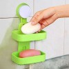 New Wall Mounted Double Layer Soap Holder with Suction Cup