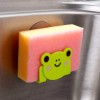 Cute Cartoon Dish Cloth Sponge Soap Holder With Suction Cup