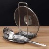 Stainless Steel Pan Pot Lid Holder Spoon Rest Rack - Silver