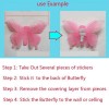 Set of 8 Fluorescent Luminous 3D Butterfly