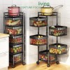 New Kitchen Rotating Vegetable Rack Household Multi-layer Square Basket Fruit Vegetable Storage Rack