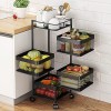 New Kitchen Rotating Vegetable Rack Household Multi-layer Square Basket Fruit Vegetable Storage Rack